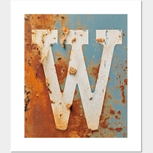 Rusty Letter W Antique Monogram Letter W Initial Alphabet Posters and Art